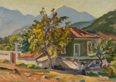 Daulia Landscape — Oil painting, Canvas, 35.00×50.00cm — Theodoros Markellos